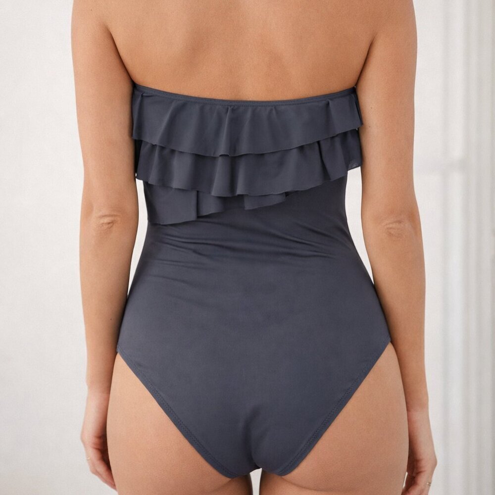J.Grew Jersey Lomellina Grey One-Piece Swimsuit Size 8 NWT - Picture 2 of 15